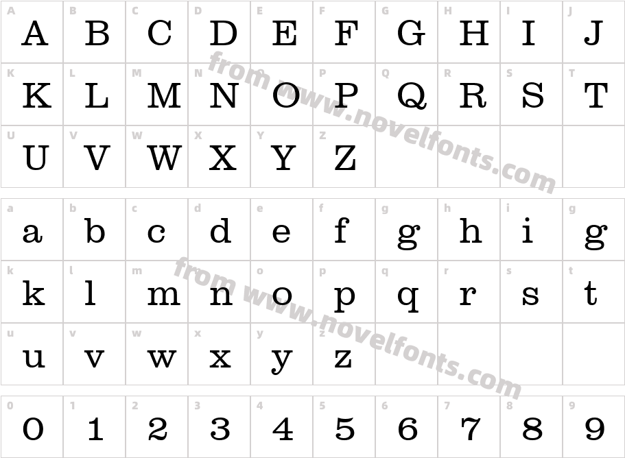 Clarendon Light BTCharacter Map