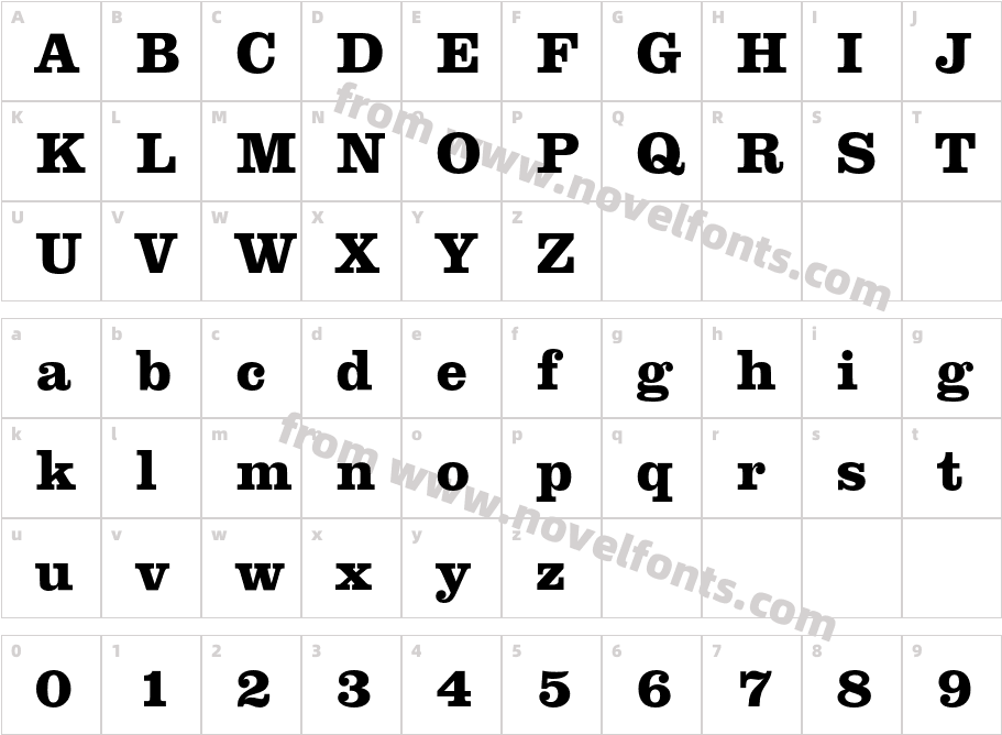 ClarendonEF-ExtraBoldCharacter Map