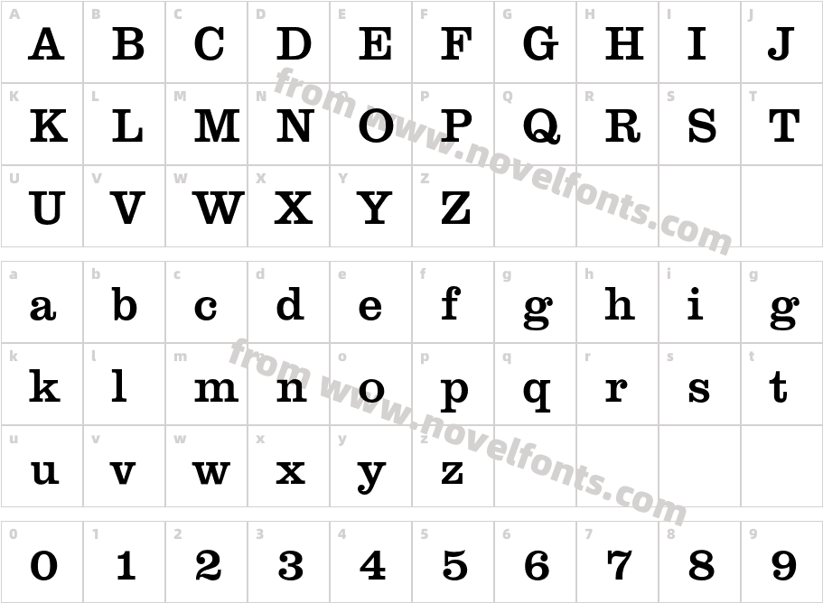 ClarendonEF-MediumCharacter Map