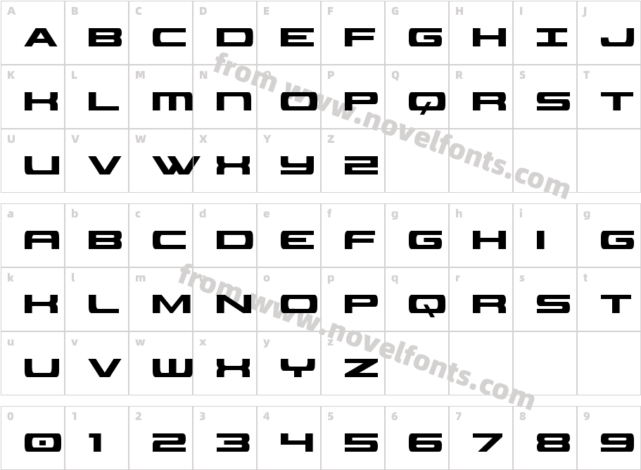 Classic Cobra CondensedCharacter Map