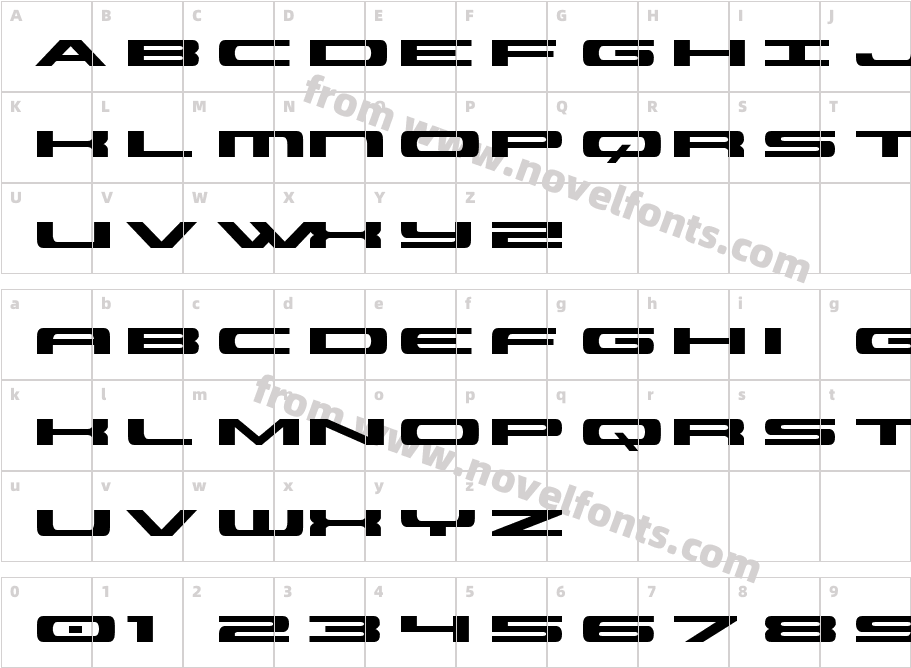 Classic Cobra ExpandedCharacter Map