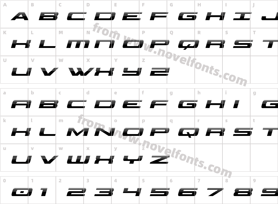 Classic Cobra Halftone ItalicCharacter Map