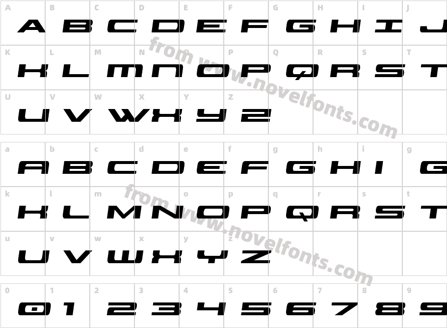 Classic Cobra Semi-ItalicCharacter Map