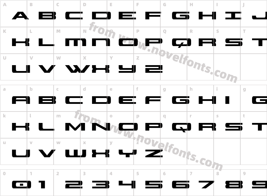 Classic Cobra TitleCharacter Map