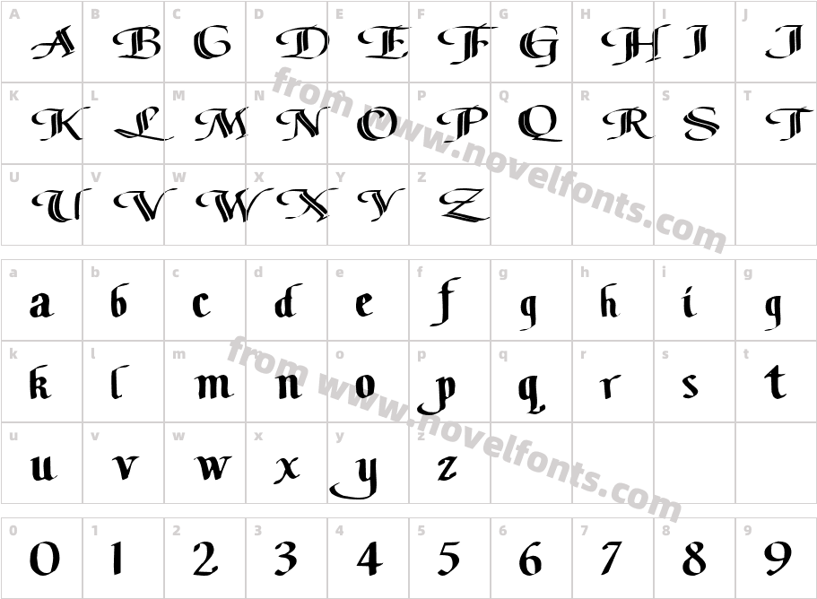 ClassicFont104 Regular ttextCharacter Map