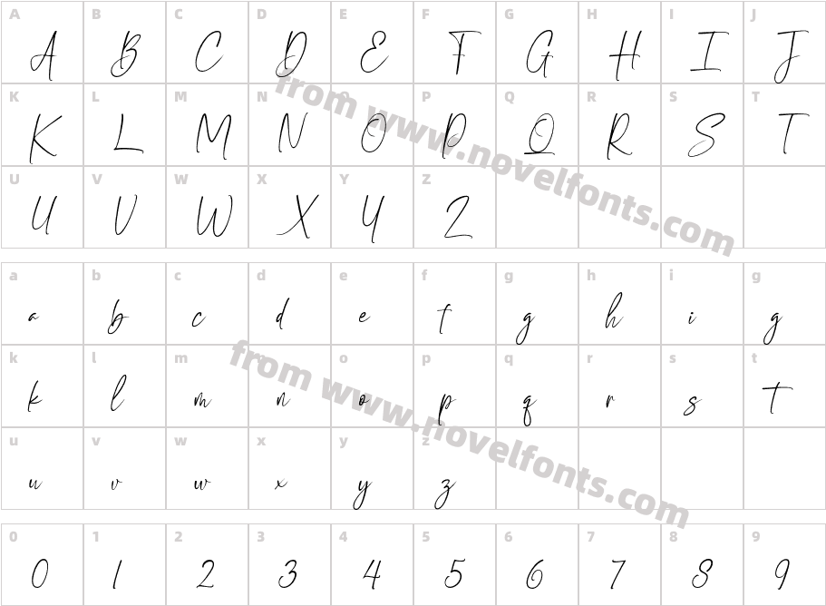 ClassicGirl-ItalicCharacter Map