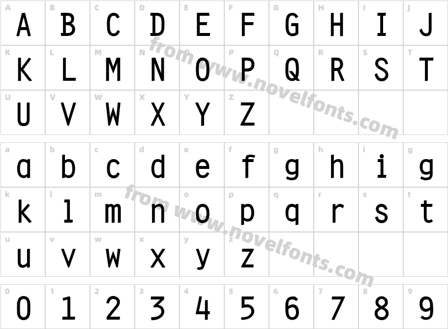 Clean BoldCharacter Map