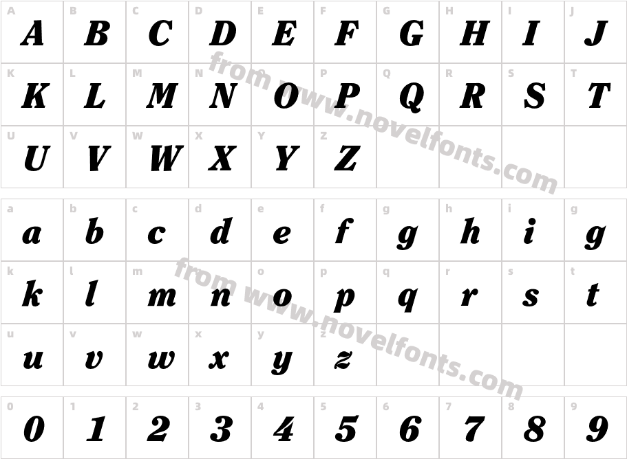 ClearfaceEF-BlackItalicCharacter Map