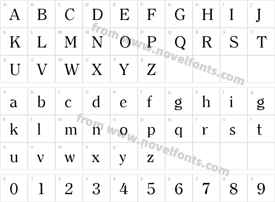 ClearlyRoman RegularCharacter Map