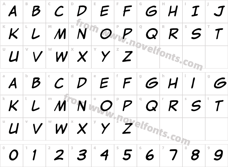 Clementine ItalicCharacter Map