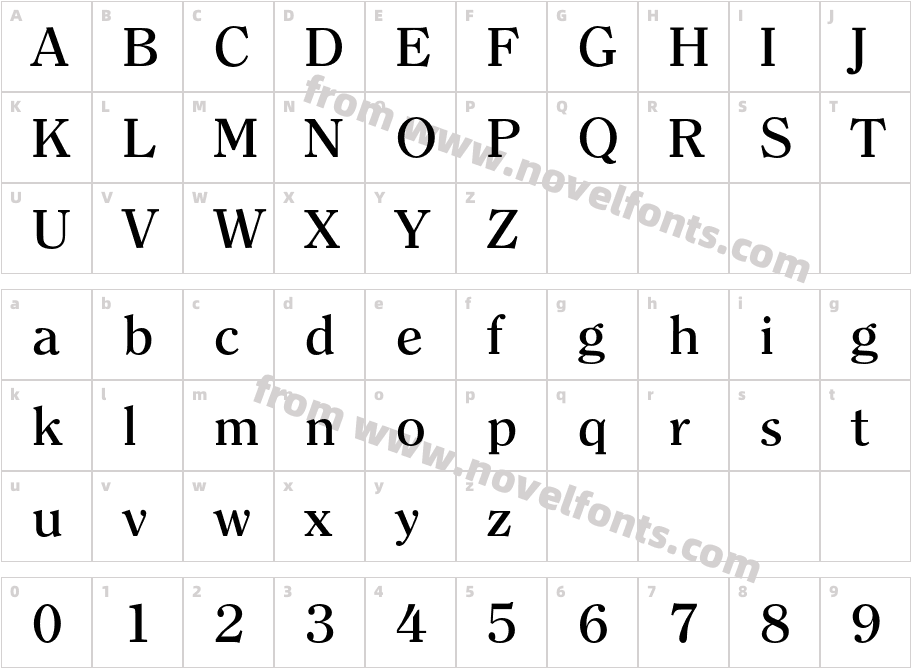 Clerface-MediumCharacter Map