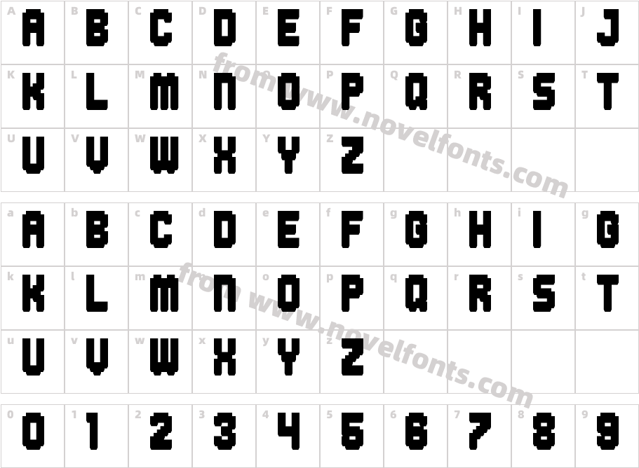 Clicky Bricks 3 Solid RegularCharacter Map