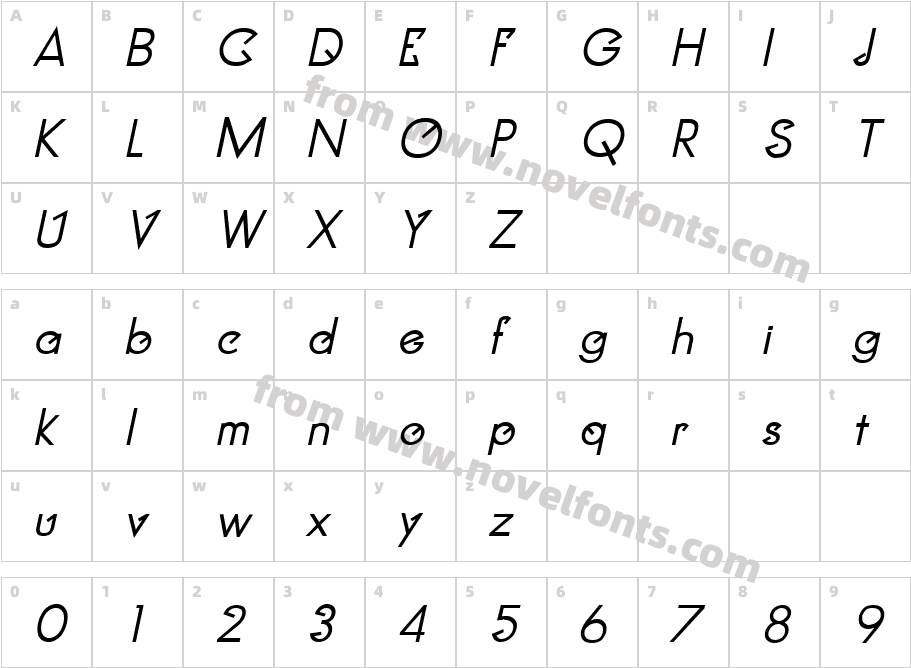 Clocker Bold ItalicCharacter Map