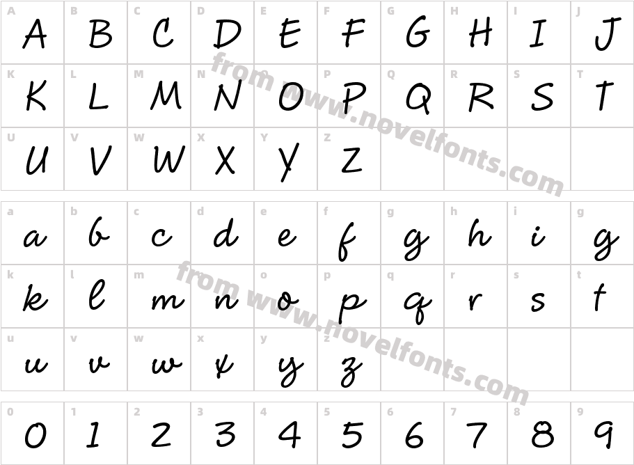 CluffHmkBoldCharacter Map