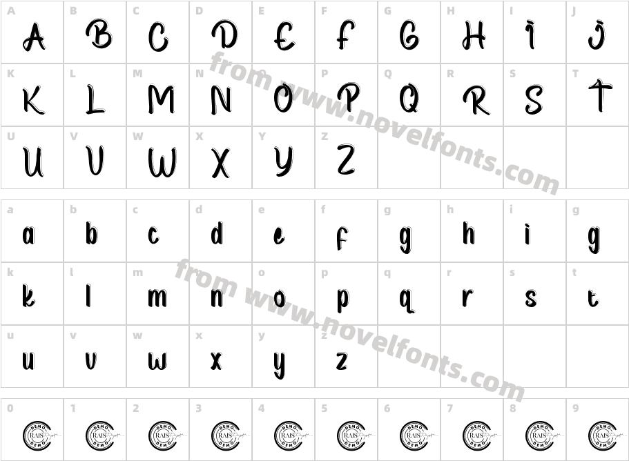 Coal Black Demo InlineCharacter Map