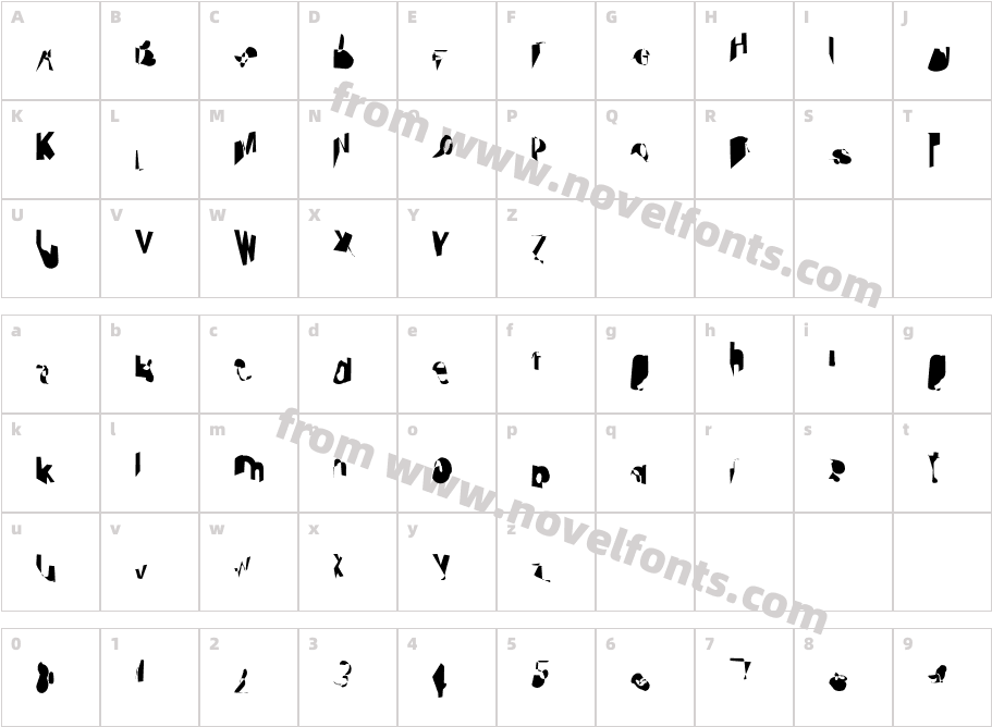 Cobalt CondensedCharacter Map