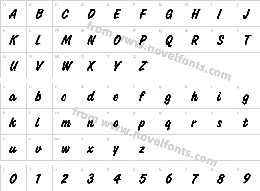 ChallengeBoldStdCharacter Map