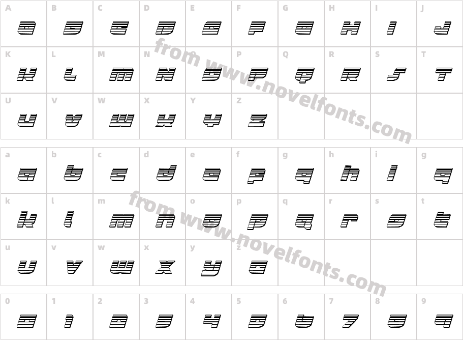 Cobalt Corsair Chrome ItalicCharacter Map