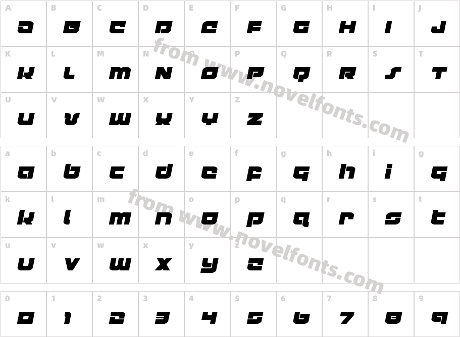 Cobalt Corsair Semi-ItalicCharacter Map