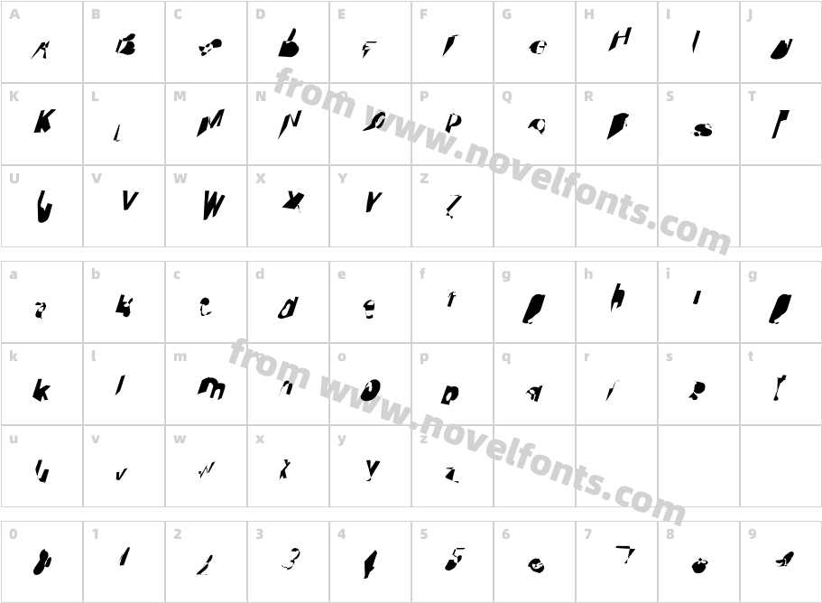 Cobalt SuperObliqueCharacter Map