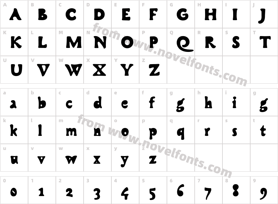 Cobra-BoldCharacter Map