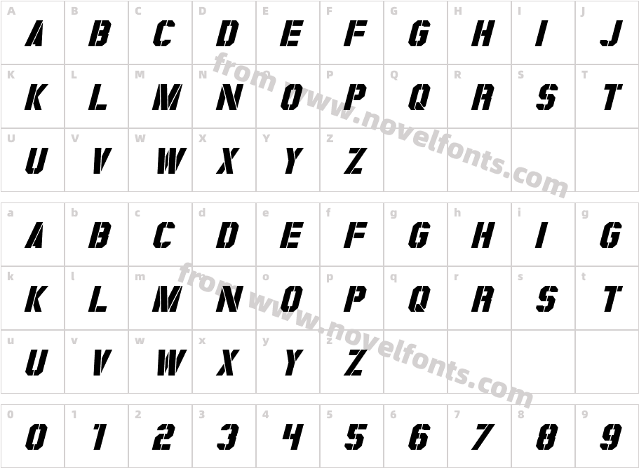 Coburn ItalicCharacter Map