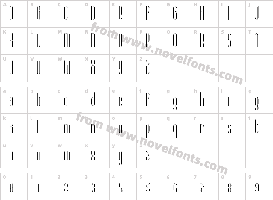 Coco-CondensedCharacter Map