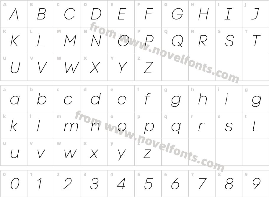 CodeNext-Trial-ThinItalicCharacter Map