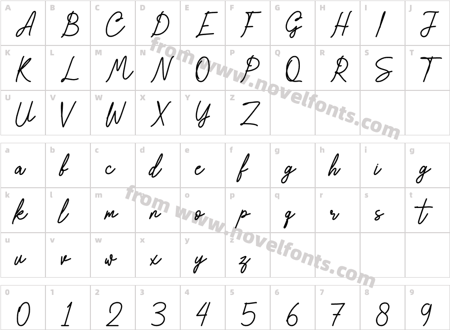 Cognito Scripto BoldCharacter Map