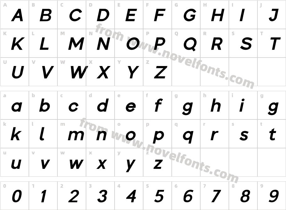 Colasta Bold ItalicCharacter Map