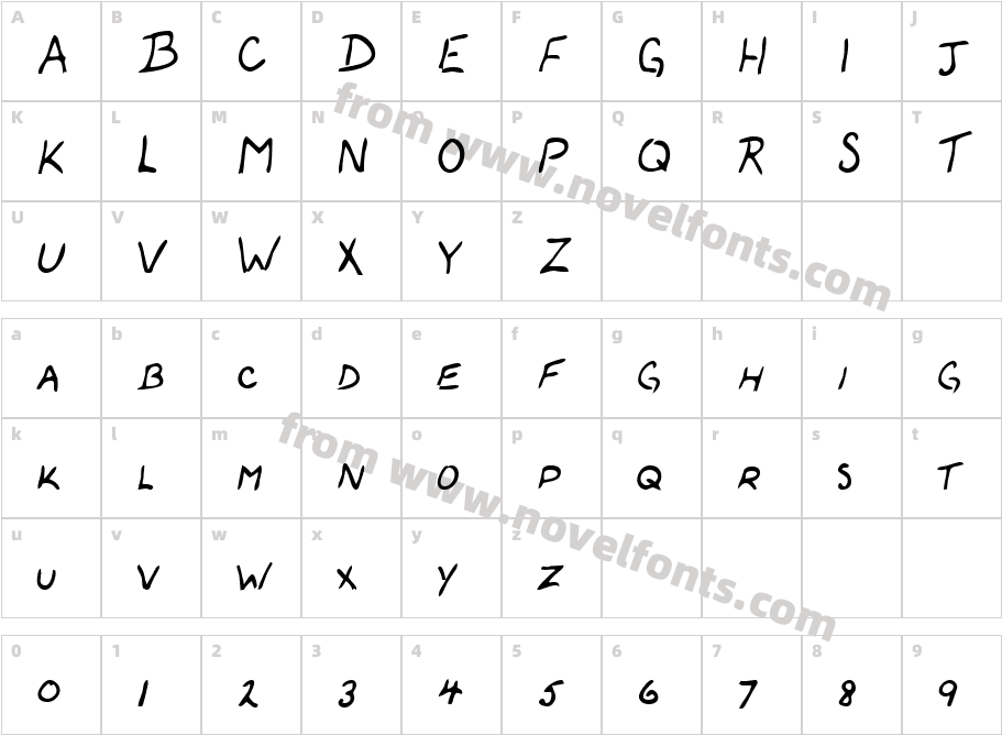 ColemansHand-PlainCharacter Map