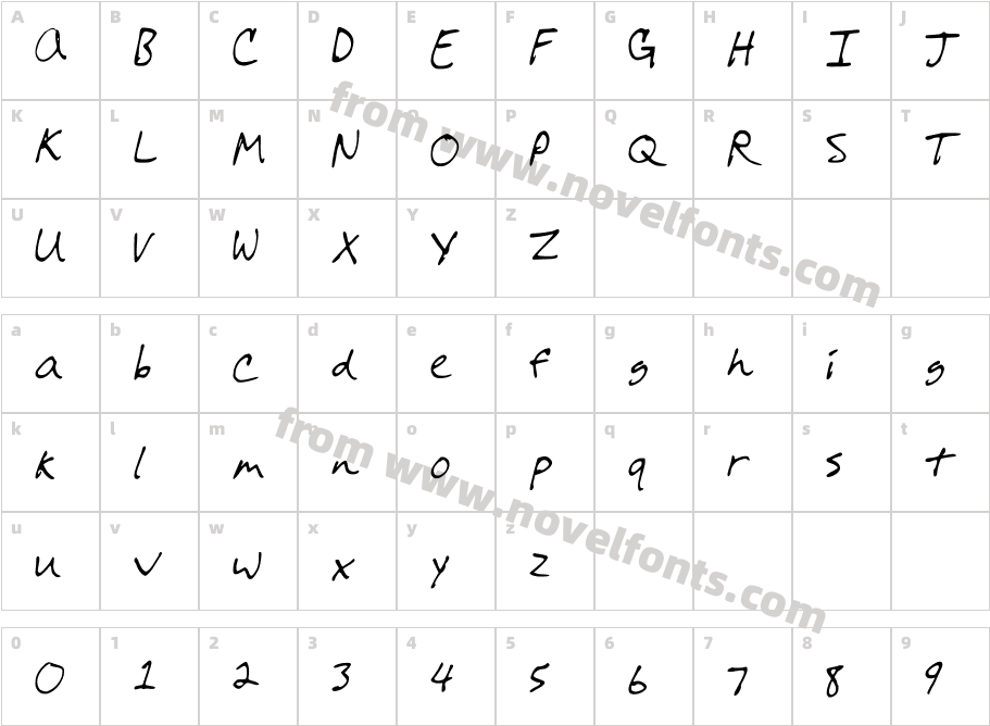 ColesFontCharacter Map