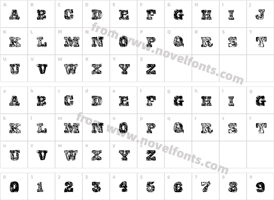 CollegeScribbleCharacter Map