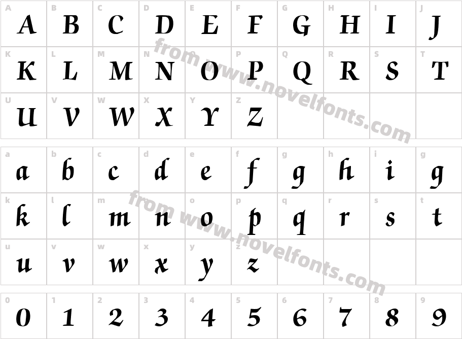 Chancery BoldCharacter Map