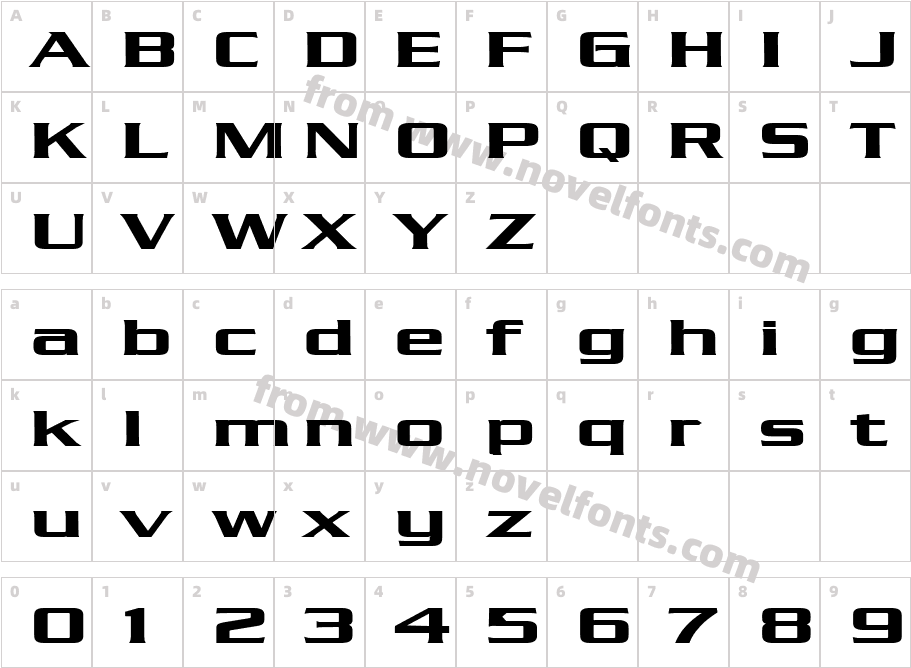 Chaney Extended BoldCharacter Map