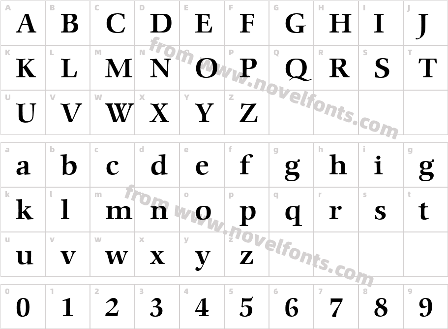 Comenius Antiqua MediumCharacter Map