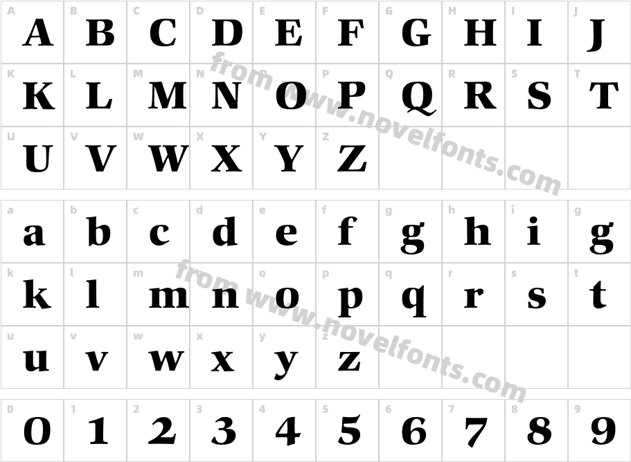 ComeniusBQ-BoldCharacter Map