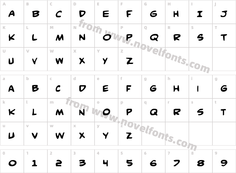 Comic Book Commando BoldCharacter Map