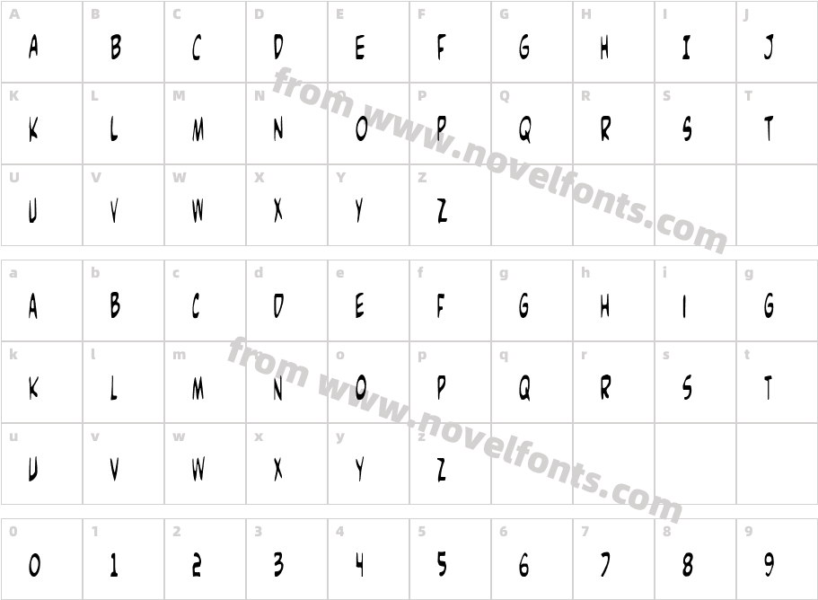 Comic Book Commando CondensedCharacter Map