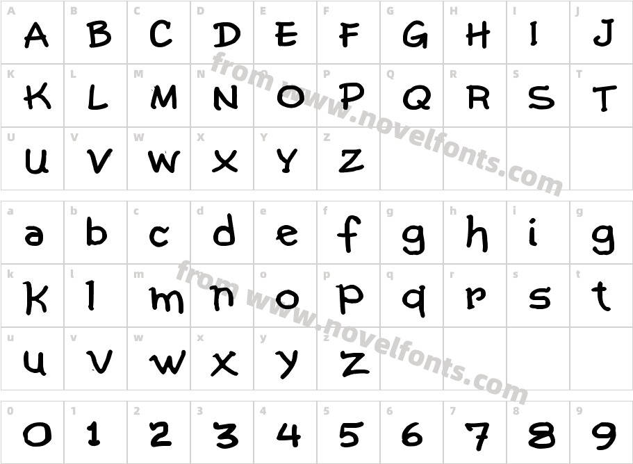 Comic Gibi BoldCharacter Map