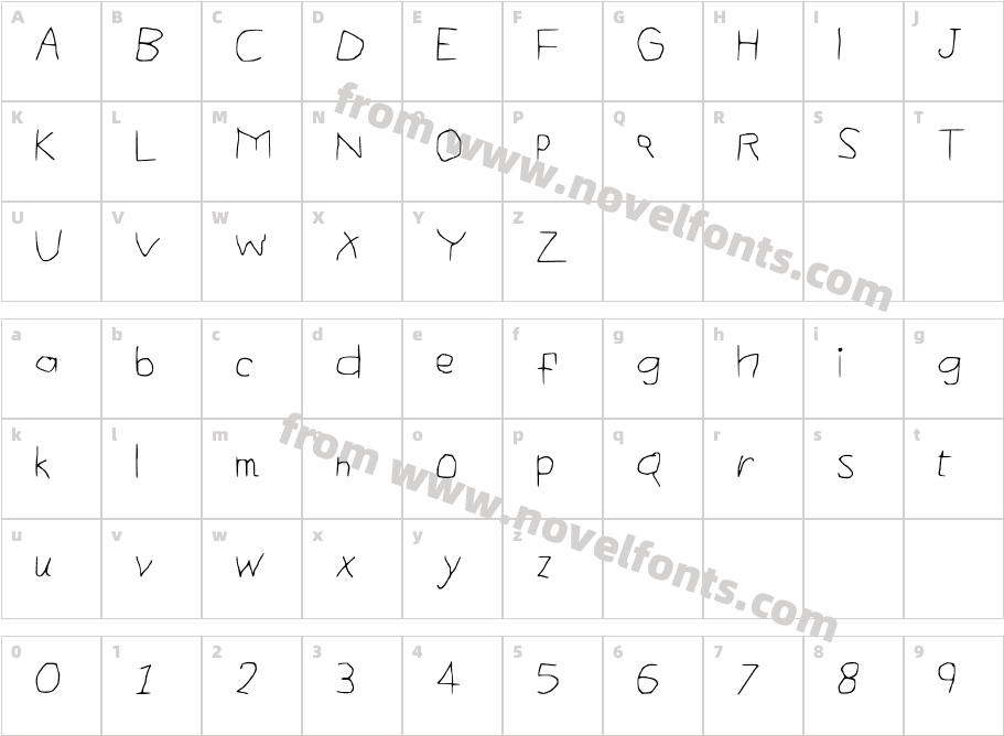 ComicalTypewriterCharacter Map