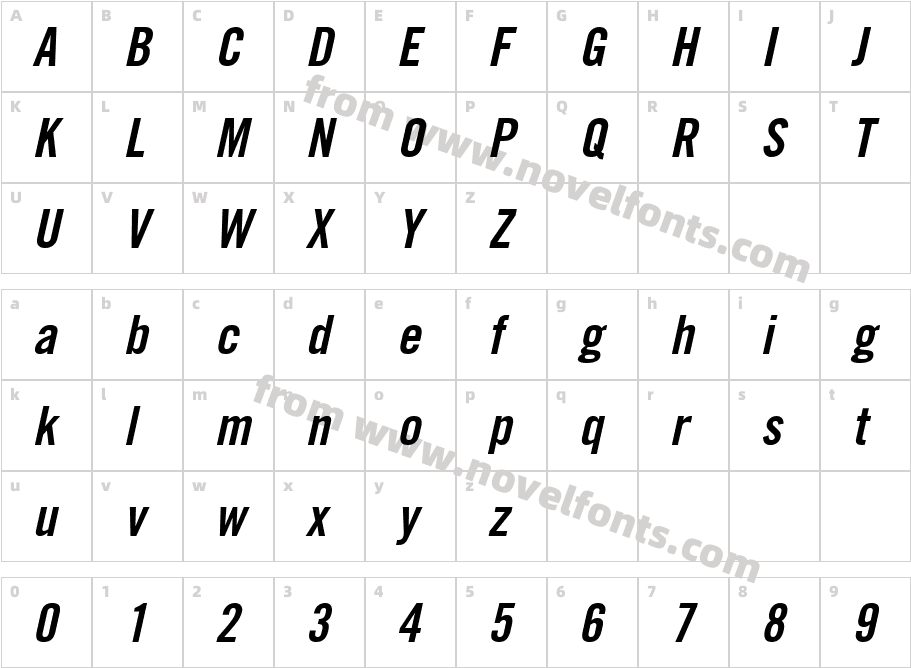 Commerce Black Condensed SSi Bold Condensed ItalicCharacter Map