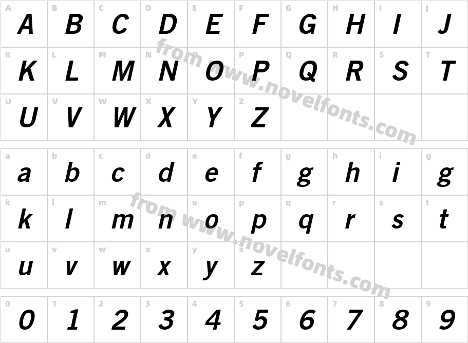 Commerce SSi Semibold ItalicCharacter Map