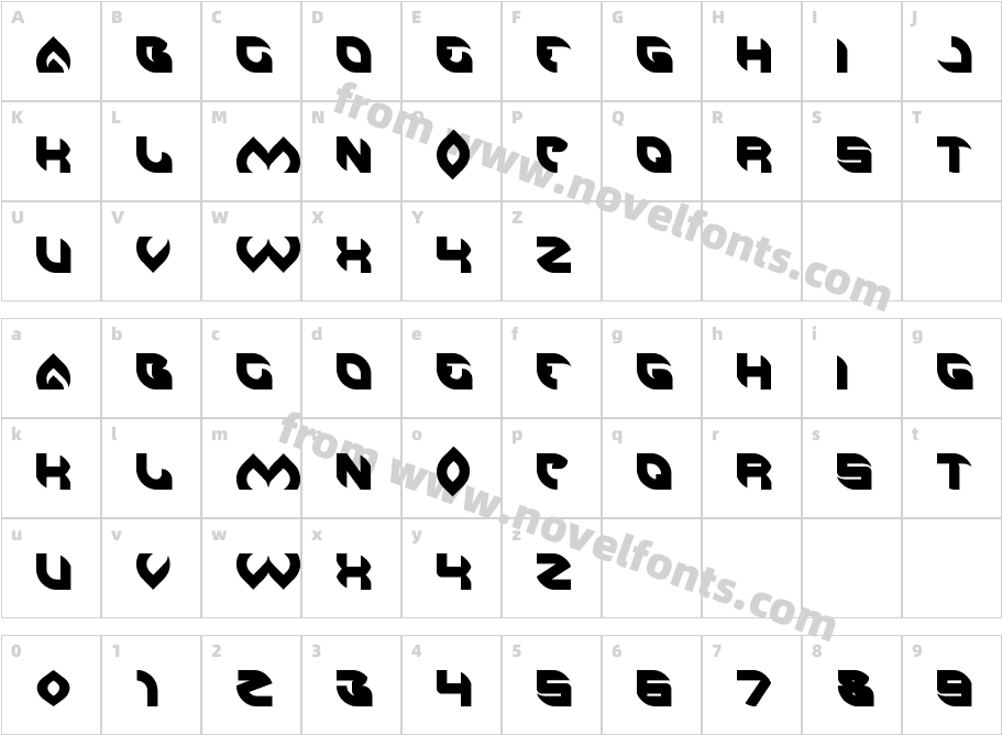 AERO GLASSCharacter Map