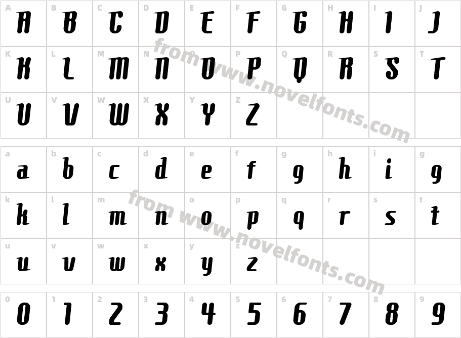 Comons BoldCharacter Map