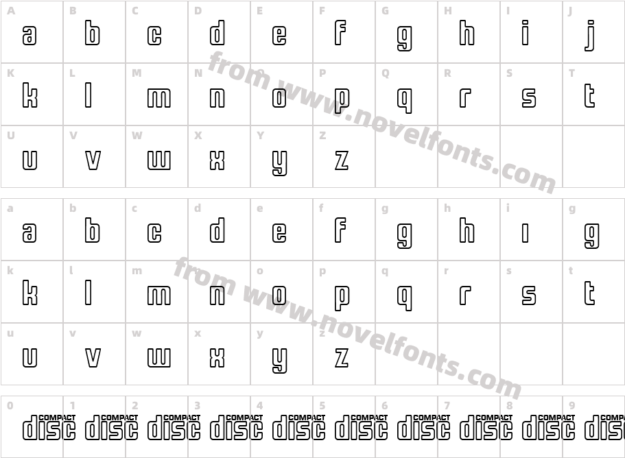 Compact Disco RegularCharacter Map