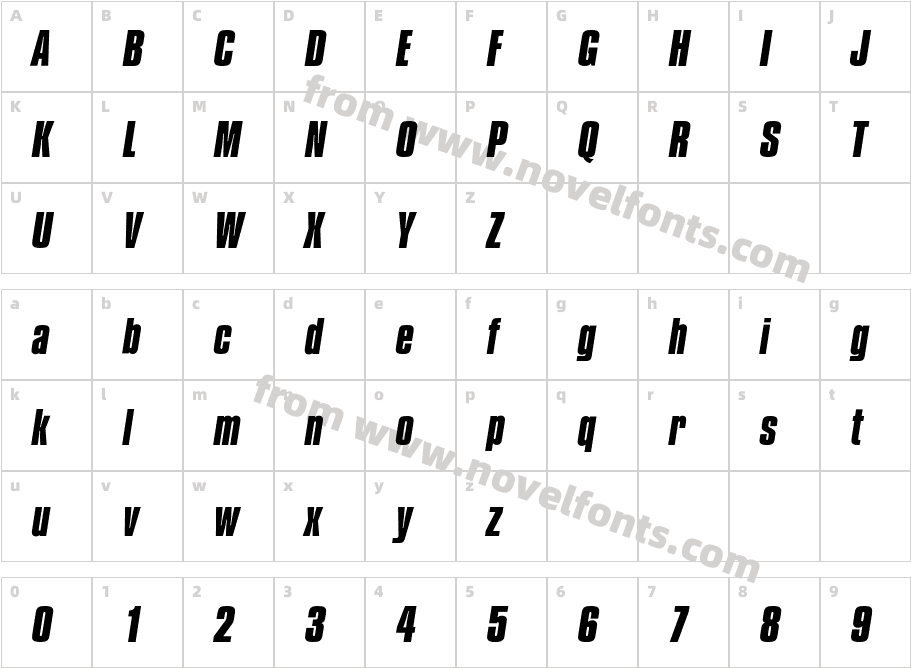 CompactaEF-BoldItalicCharacter Map