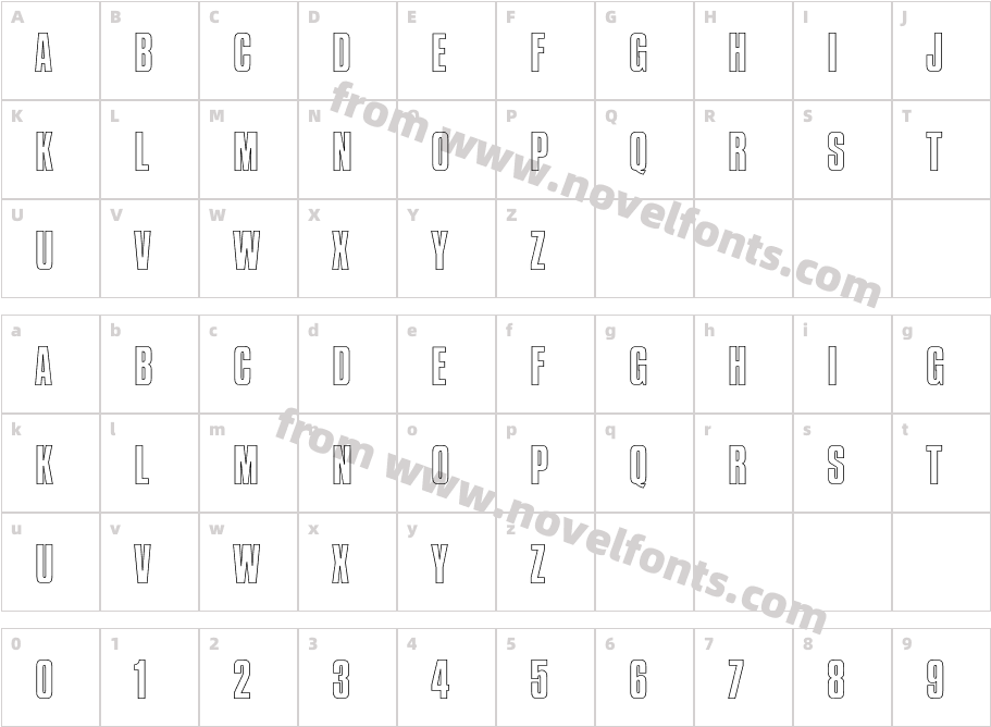 CompactaEF-RegularOutlineCharacter Map