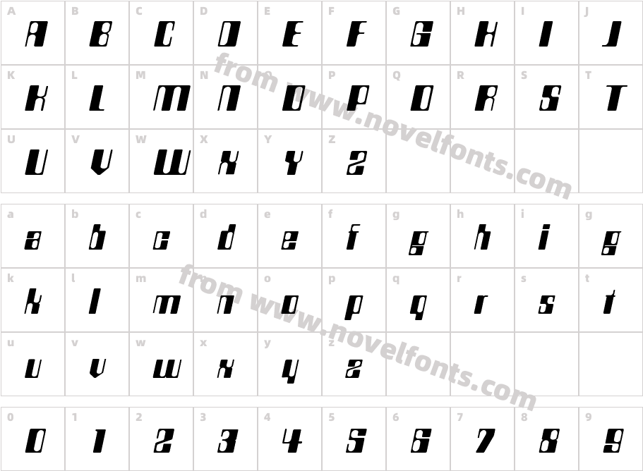 Compstyle ItalicCharacter Map