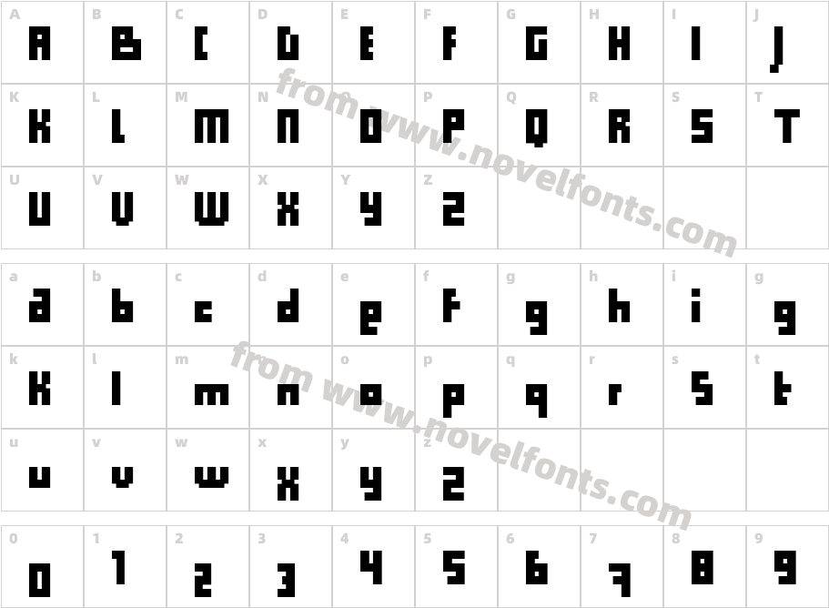 Computer Aid CondensedCharacter Map